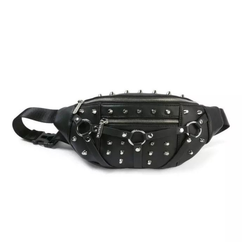 Killstar Hexcellent Studded Black waist Bag Fanny pack - Picture 2 of 8